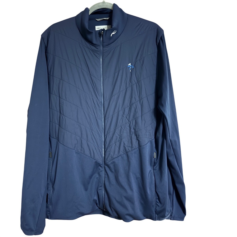KJUS Mens Jacket Navy Blue Full Zip Golf Hybrid Quilted 2XL